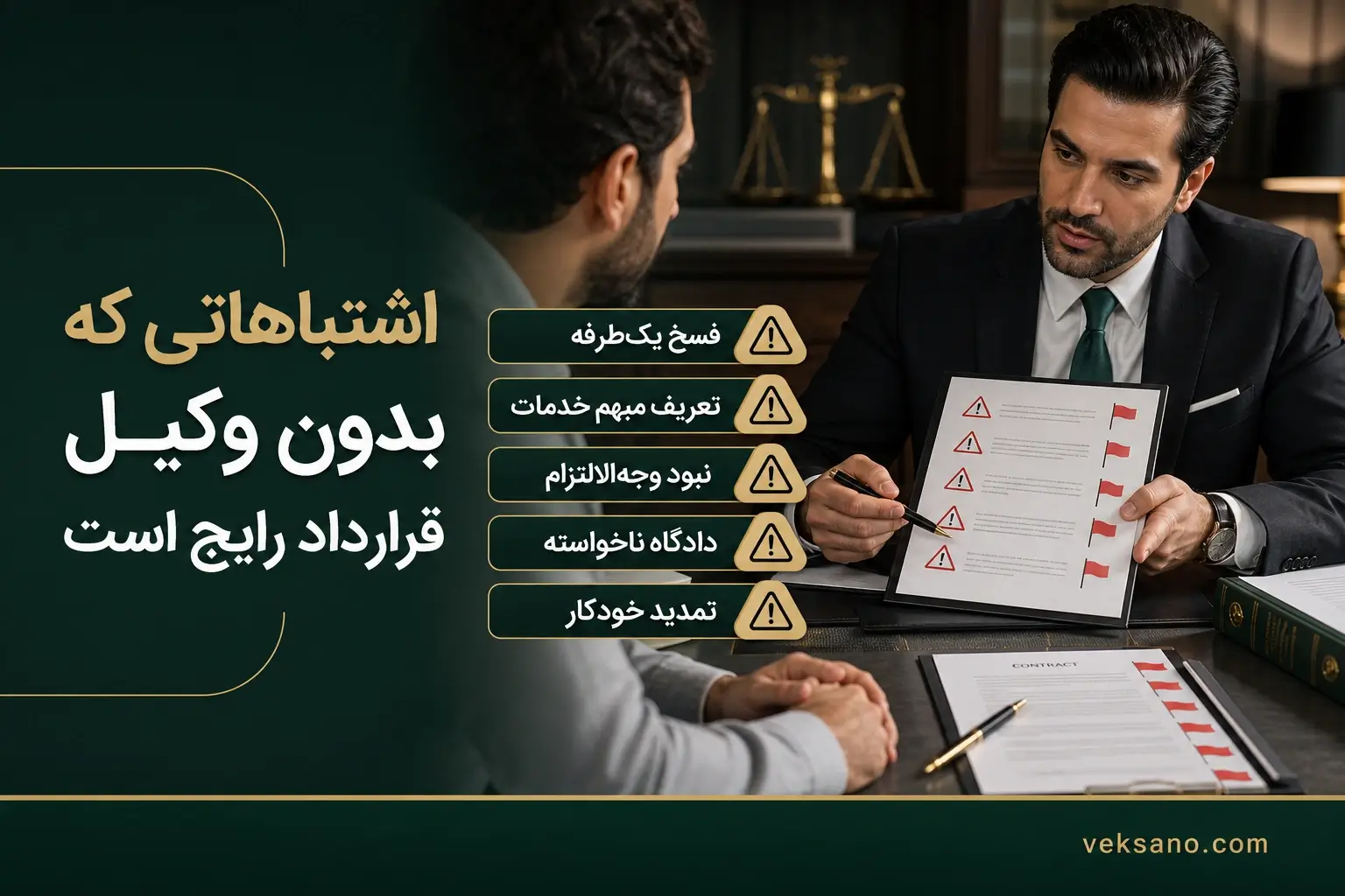 اشتباهاتی که بدون وکیل قرارداد رایج است