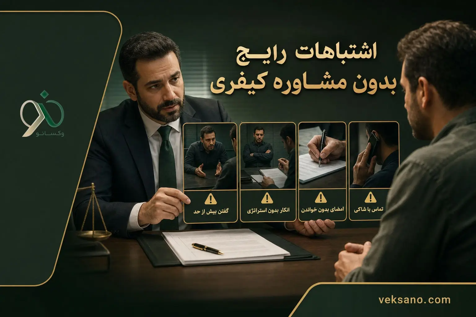 اشتباهات رایج بدون مشاوره کیفری