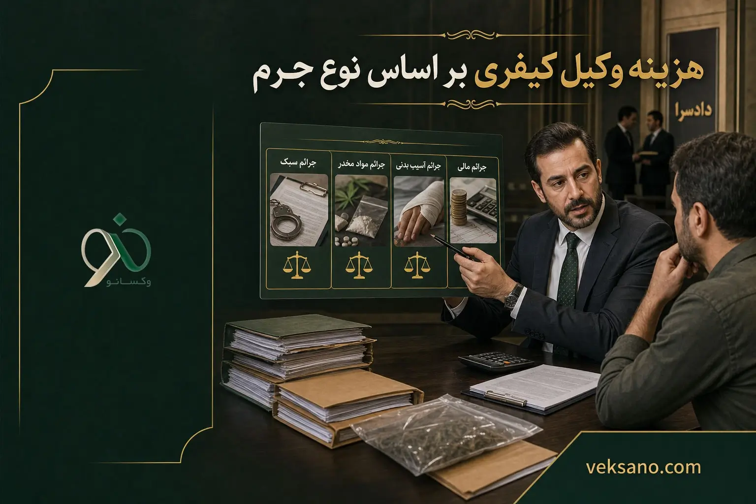 هزینه وکیل کیفری بر اساس نوع جرم