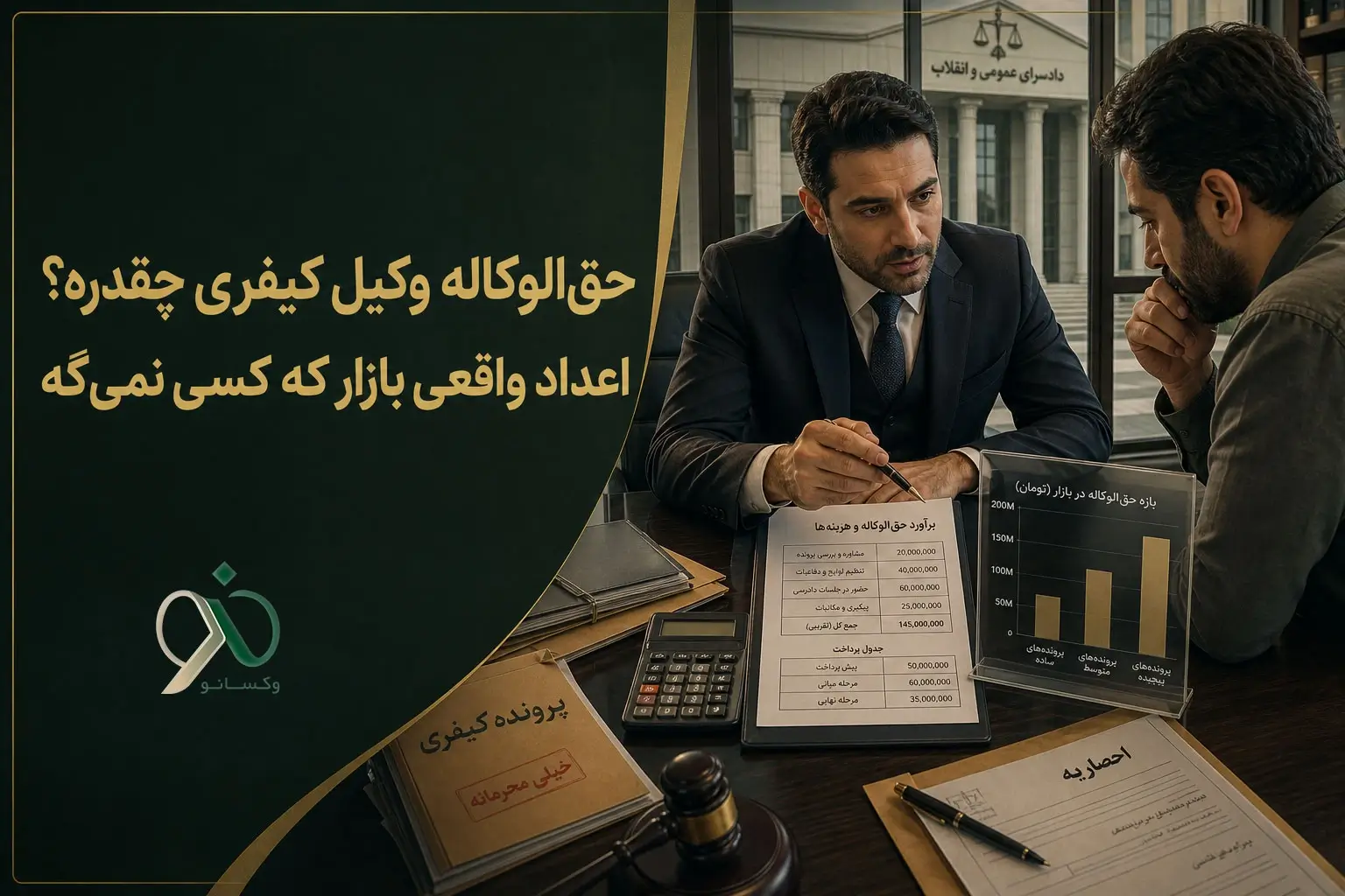 حق‌الوکاله وکیل کیفری چقدره؟ اعداد واقعی بازار که کسی نمی‌گه