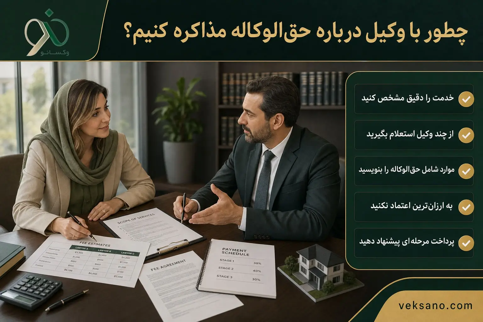 چطور با وکیل درباره حق‌الوکاله مذاکره کنیم؟