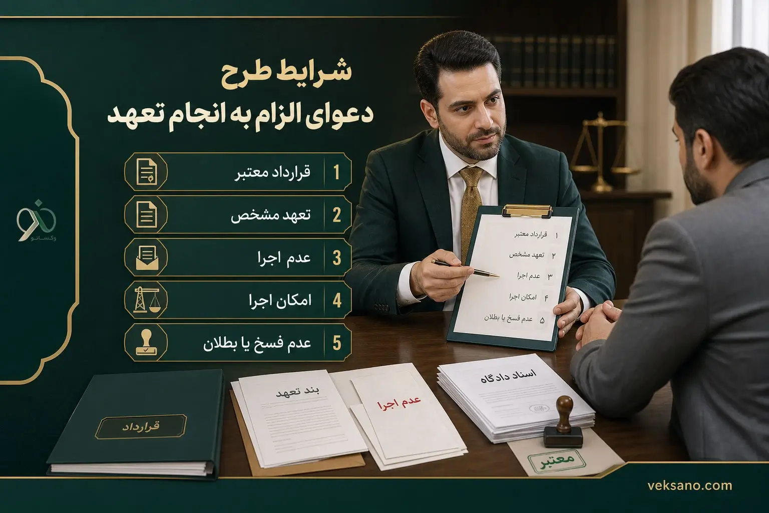 شرایط طرح دعوای الزام به انجام تعهد