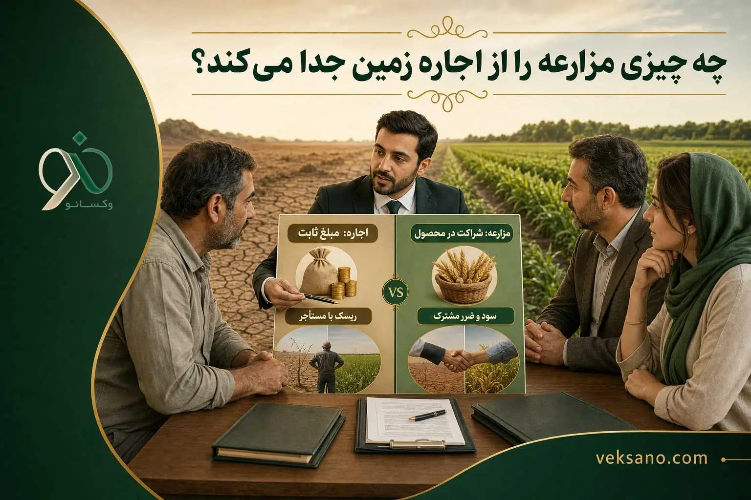 چه چیزی مزارعه را از اجاره زمین جدا می‌کند؟