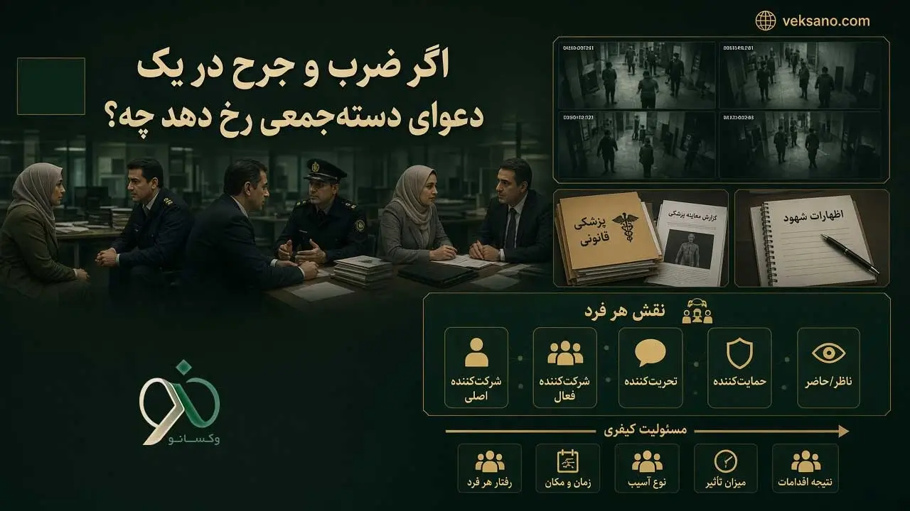 اگر ضرب و جرح در یک دعوای دسته‌جمعی رخ دهد چه؟