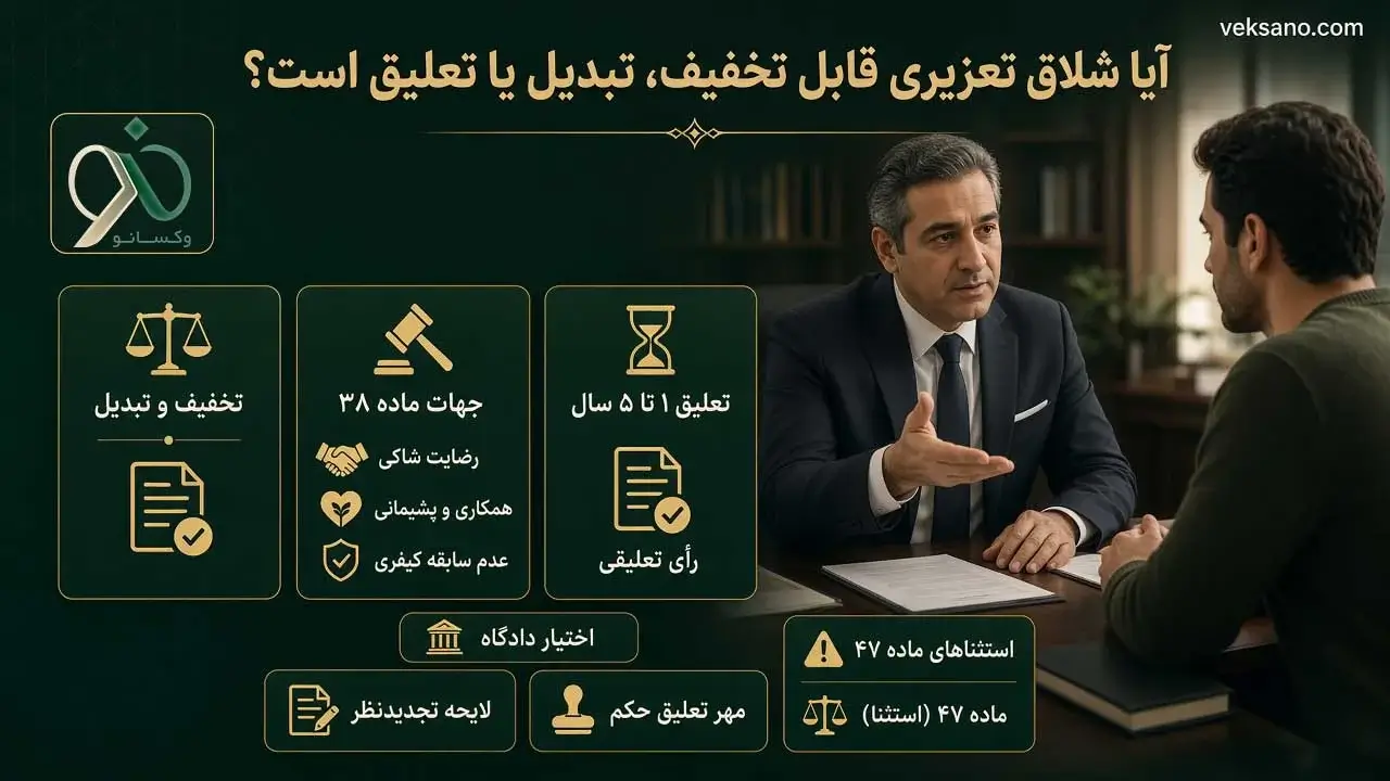 آیا شلاق تعزیری قابل تخفیف، تبدیل یا تعلیق است؟